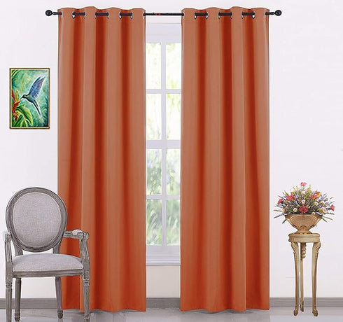 Italian Silk Blackout Curtain Solid Pack of 2 Piece